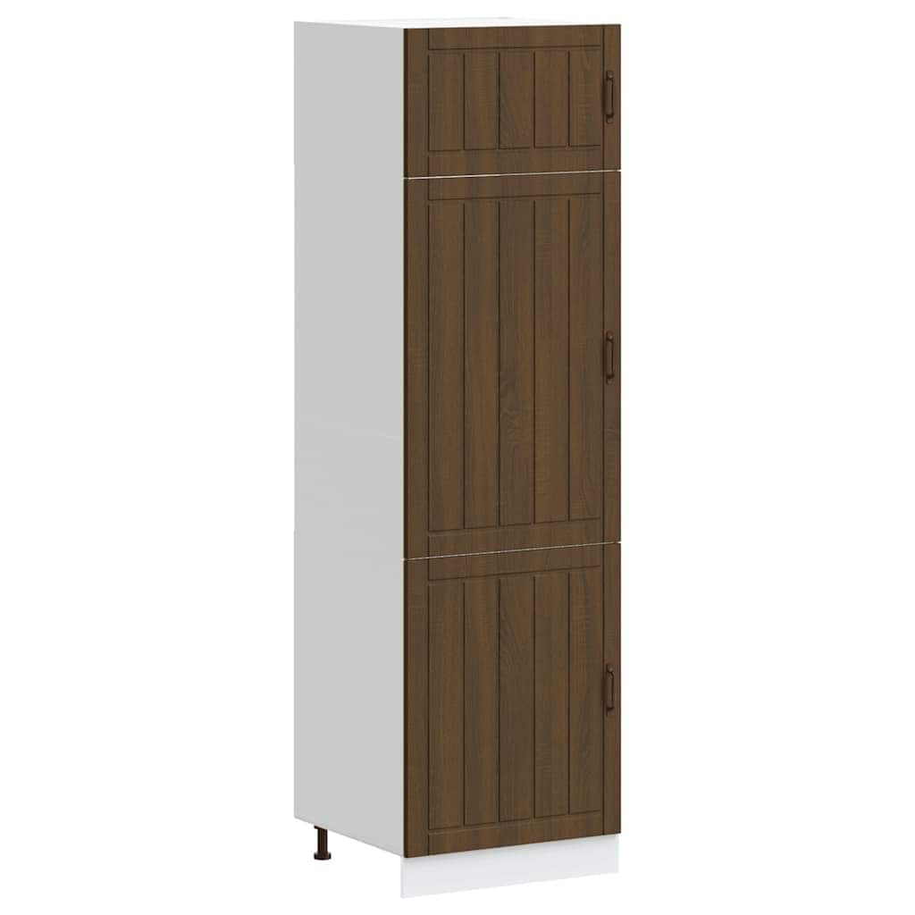vidaXL Kitchen Cupboard Brown oak Engineered wood Tall Adjustable Feet - 22.4 x 23.6 x 81.5