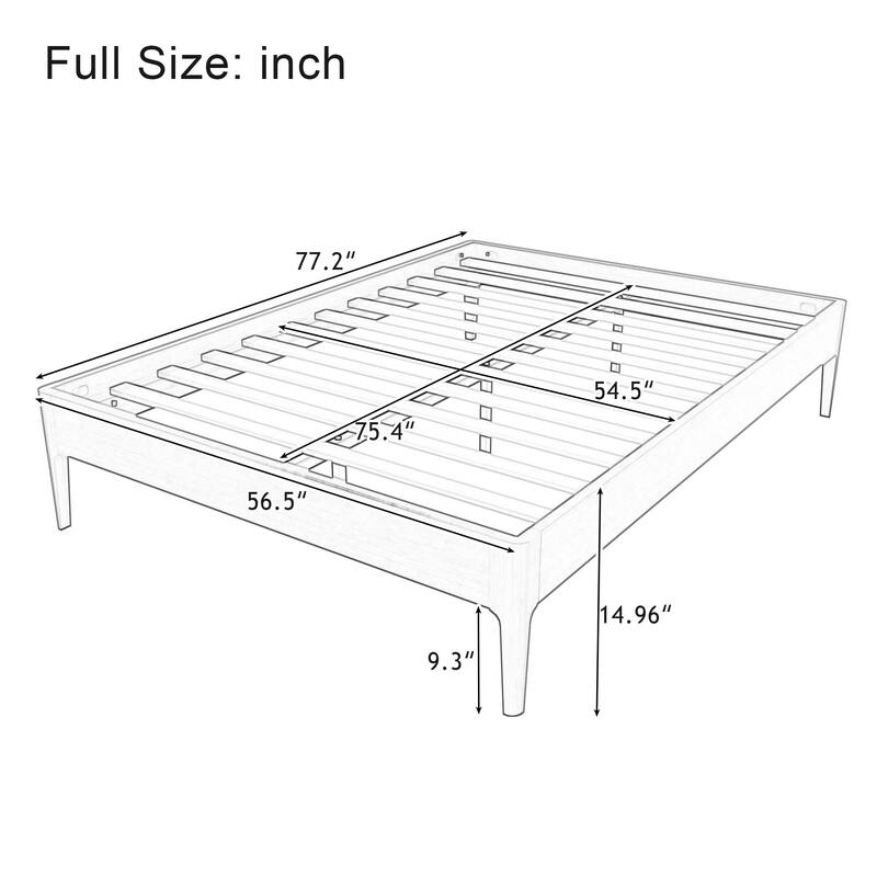 Solid Bamboo Platform Bed with Metal Support & Ample Underbed Storage by Harper&Bright Designs