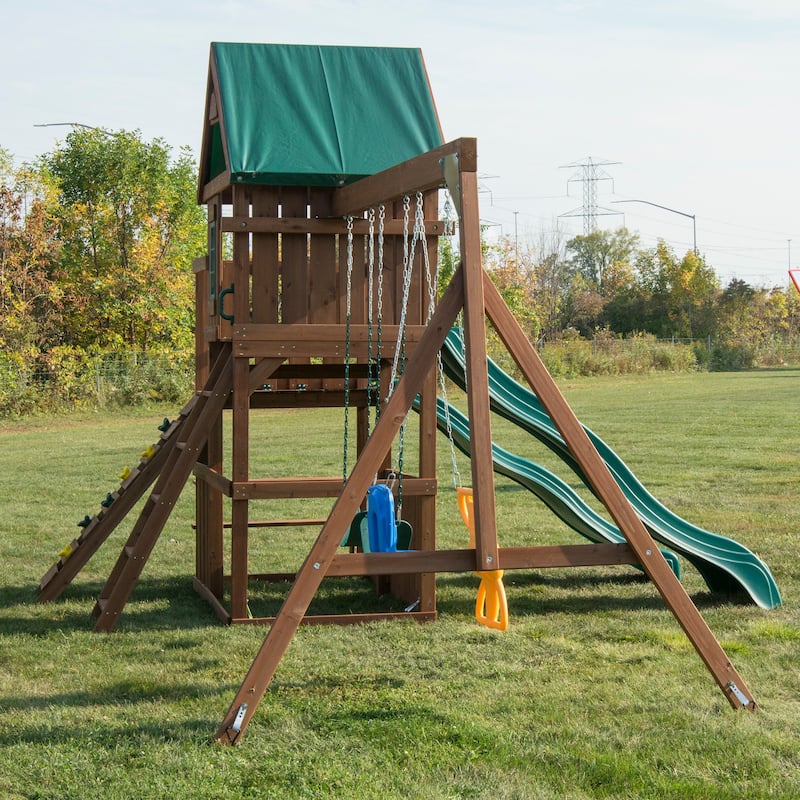 Swing-N-Slide Willows Peak Deluxe Wood Outdoor Swing Set