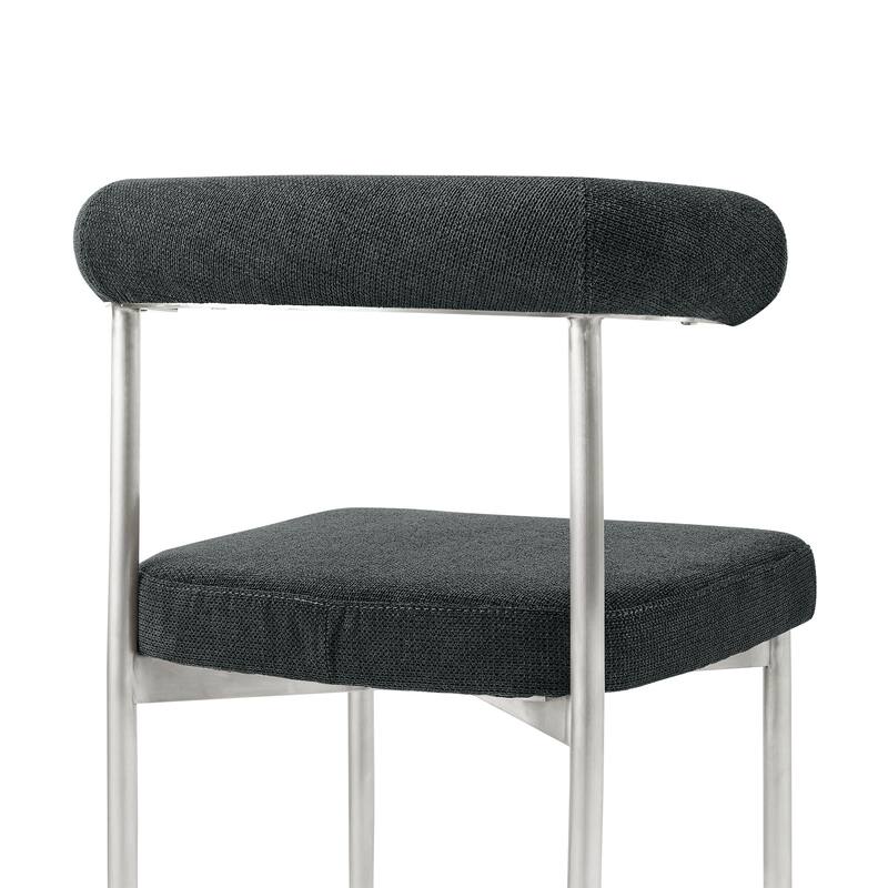 Shannon Upholstered Curved Back Barrel Kitchen Dining Chairs - Set of 2