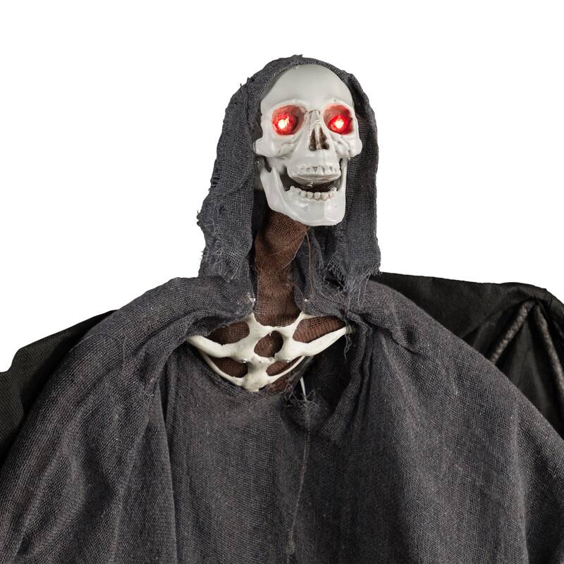 LED Lighted Animated Winged Grim Reaper Halloween Decoration - 50"