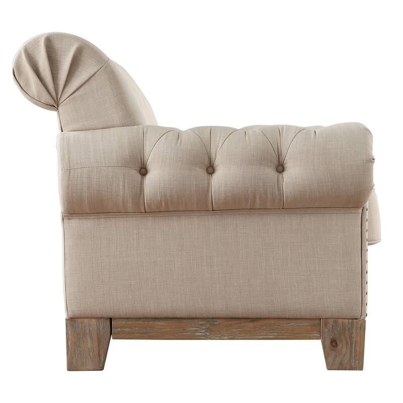 Greenwich Tufted Rolled Arm Nailhead Chesterfield Loveseat by iNSPIRE Q Artisan