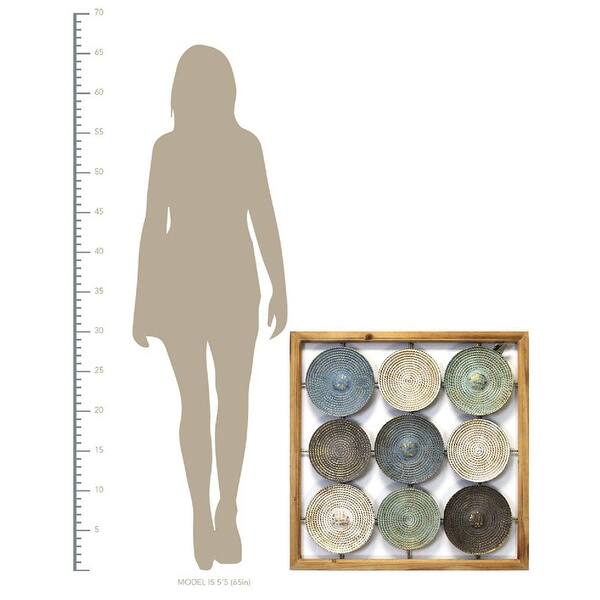 Shop Stratton Home Decor Handcrafted Wood Frame And Metal Plates Wall Art On Sale Overstock 30594259