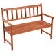 preview thumbnail 2 of 7, vidaXL Patio Bench with Cushion 47.2" Solid Acacia Wood - 47.2" x 22.8" x 35.4"