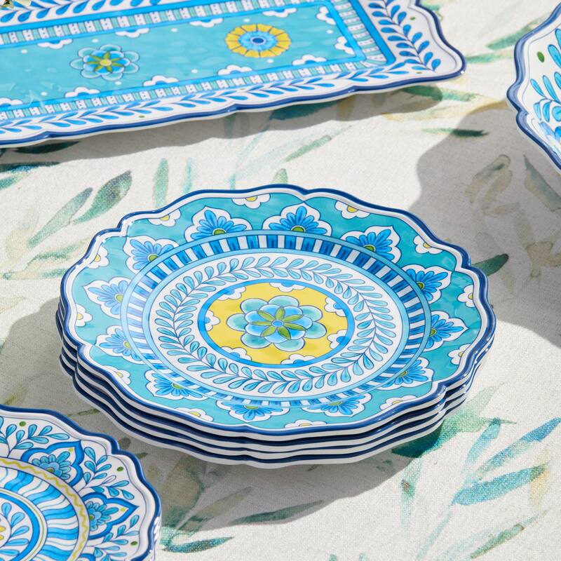 Certified International Porto Melamine 11" Dinner Plates, Set of 4 - 11.00"L x 11.00"W x 0.50"H