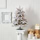 3' Flocked North Carolina Fir Christmas Tree with 150 Lights - Green