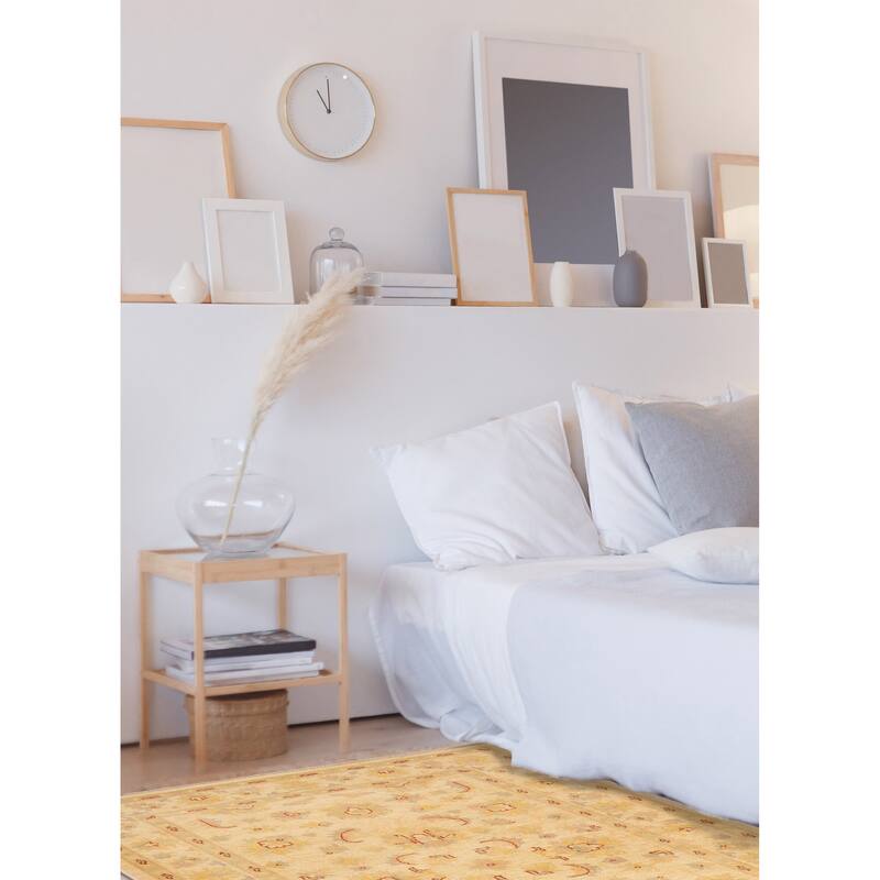 ECARPETGALLERY Hand-knotted Peshawar Oushak Ivory Wool Rug - 4'1 x 6'0