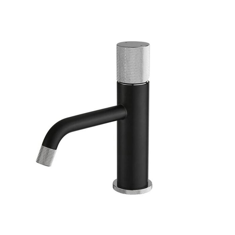 Single Hole Bathroom Sink Faucet Modern Bathroom Faucets Single Handle Vanity Basin Faucets Mixer Taps With Valve - Matte Black & Nickel