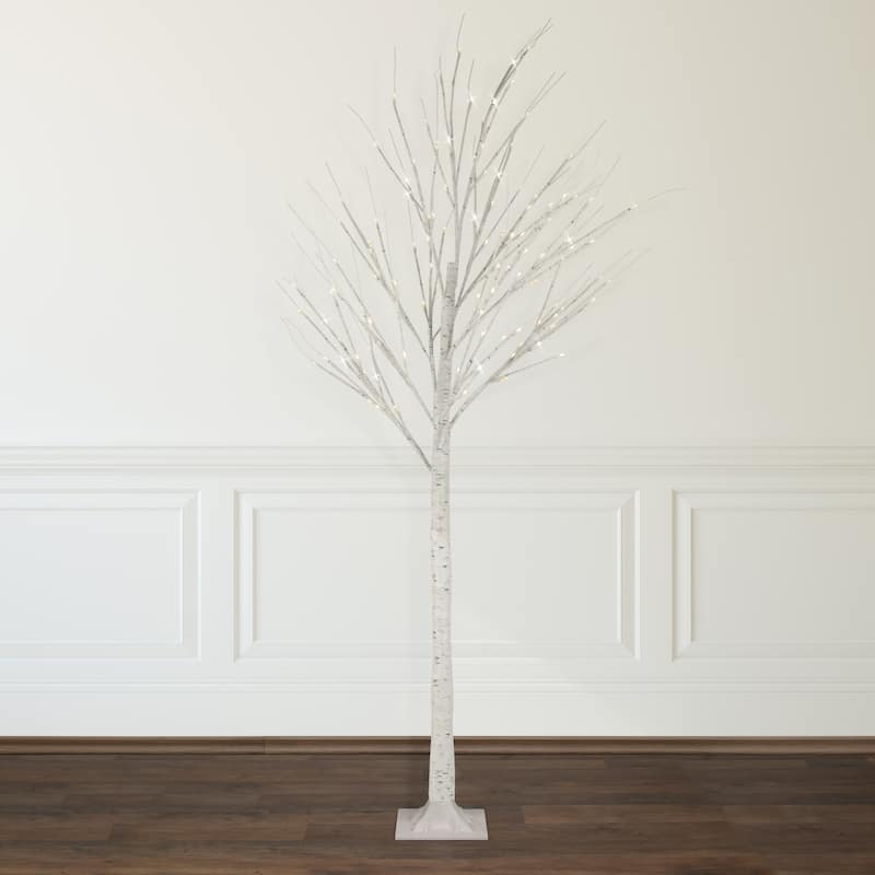 6' LED Lighted White Christmas Twig Tree - Warm White Lights