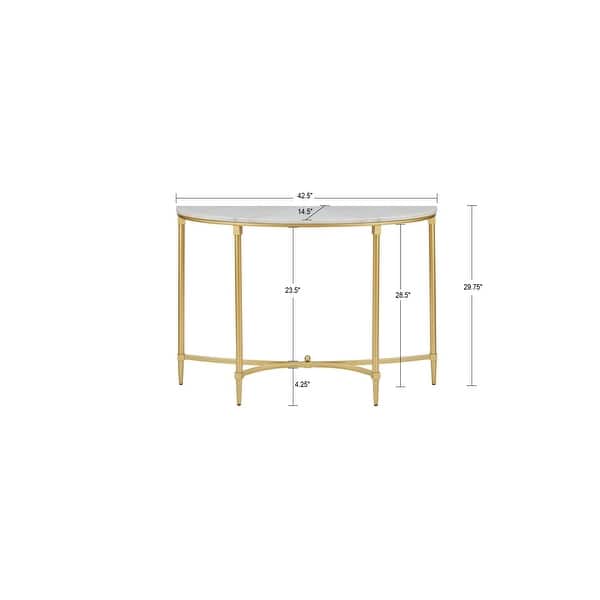 Madison Park Signature Bordeaux White/Gold-tone Marble/Metal Console Table