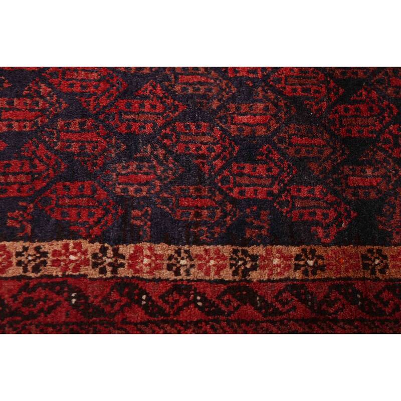 ECARPETGALLERY Hand-knotted Baluch Dark Navy, Red Wool Rug - 2'11 x 5'11