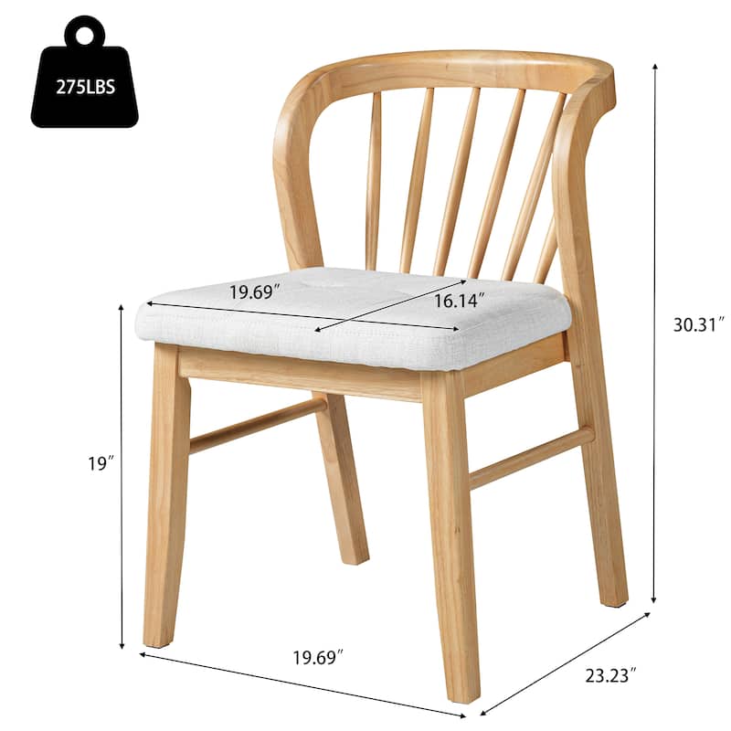 Christopher Knight Home - Alden Mid-Century Modern Wood Dining Chairs with Upholstered Seat & Windsor-Style Backrest, Set of 2