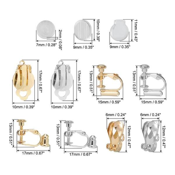 Clip-on Earring Converter with Silicon Earring Pads 16Pcs White & Gold ...