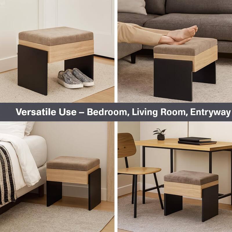 Modern Chenille Upholstered Bench with Foam Padding and MDF Frame