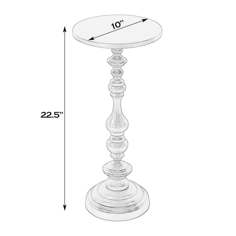 Mario 10 in. W Round All Metal Pedestal Base End Table