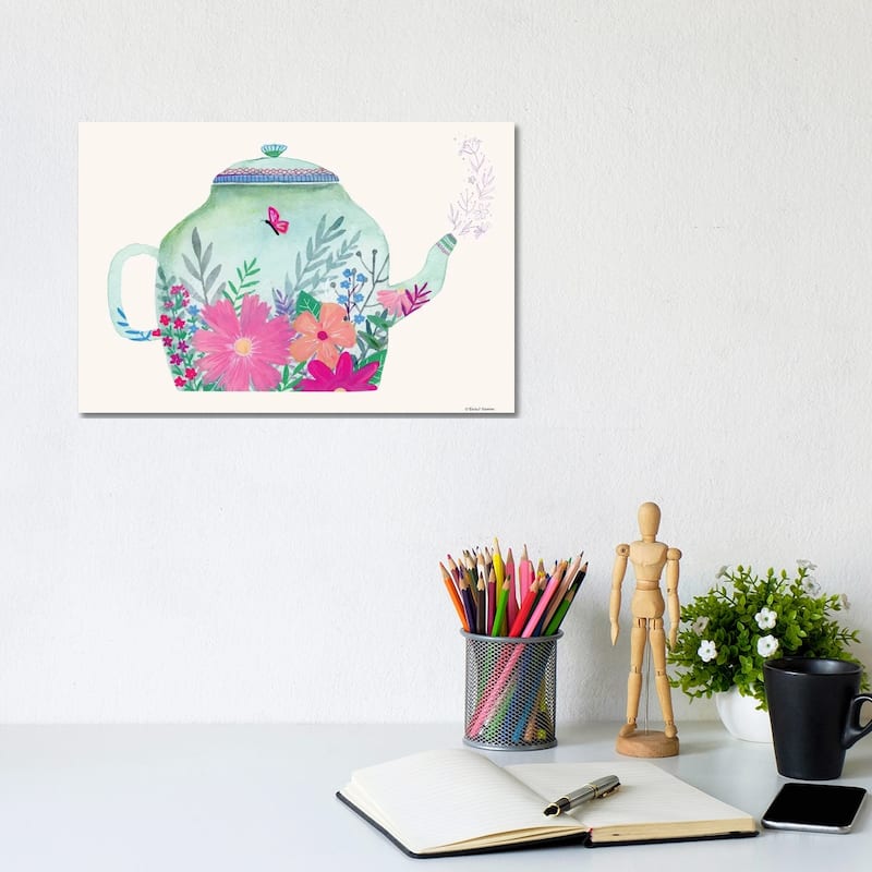 iCanvas "Garden Teapot" by Rachel Nieman Canvas Print - 8x12x0.75