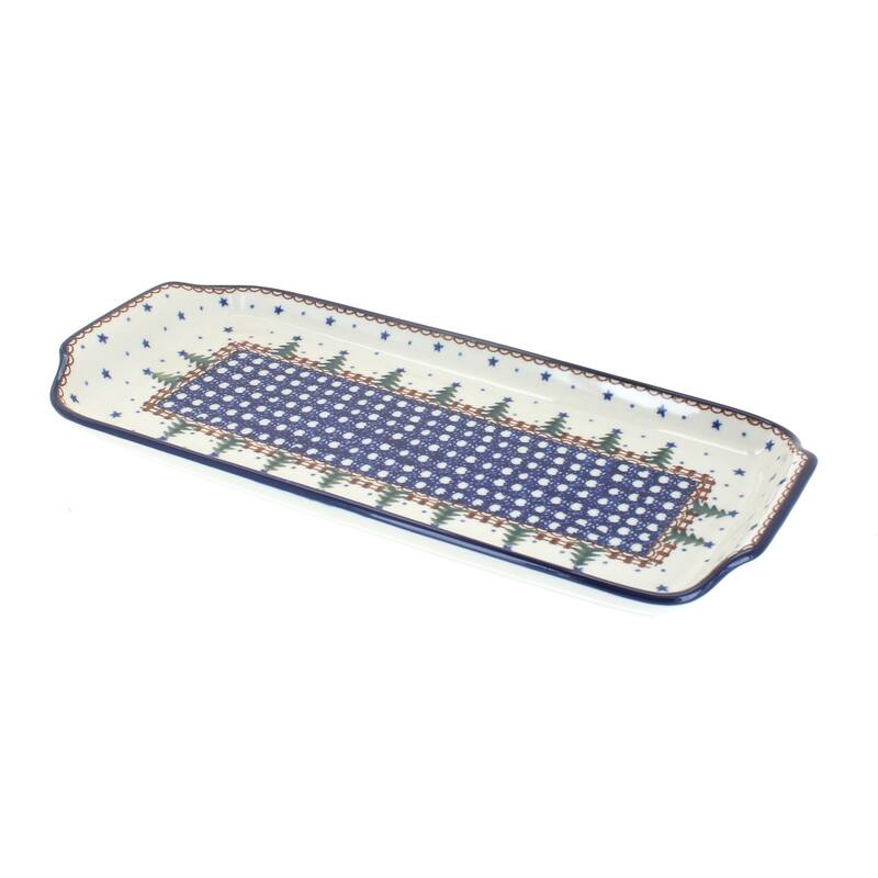 Blue Rose Polish Pottery 410 Ceramika Artystyczna Bread Tray - Rustic Pines
