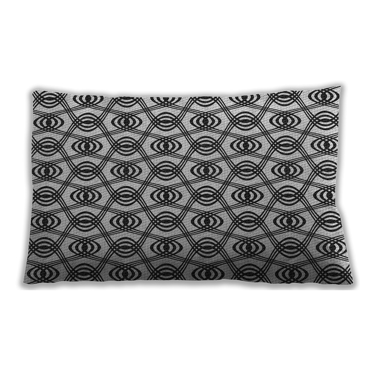 Ahgly Company Patterned Indoor Outdoor Charcoal Black Lumbar Throw Pillow Bed Bath Beyond 40069309