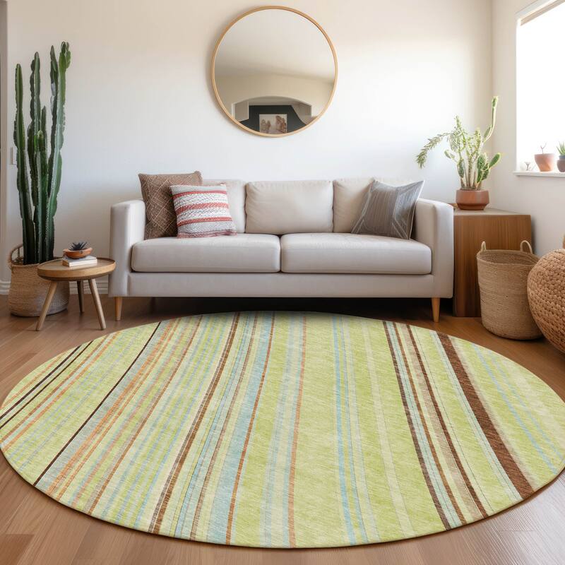 Premium Washable Super Soft Modern Flow Mayfield Rug - Aloe - 8' x 8'