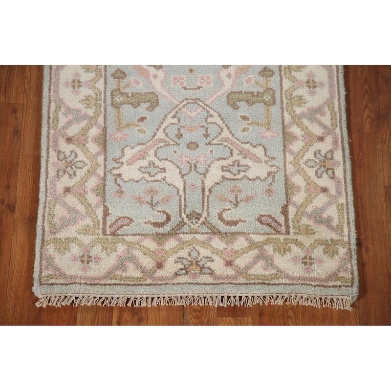Transitional Oushak Style Runner Rug Hand-knotted Wool Carpet - 2'7"x 10'0"