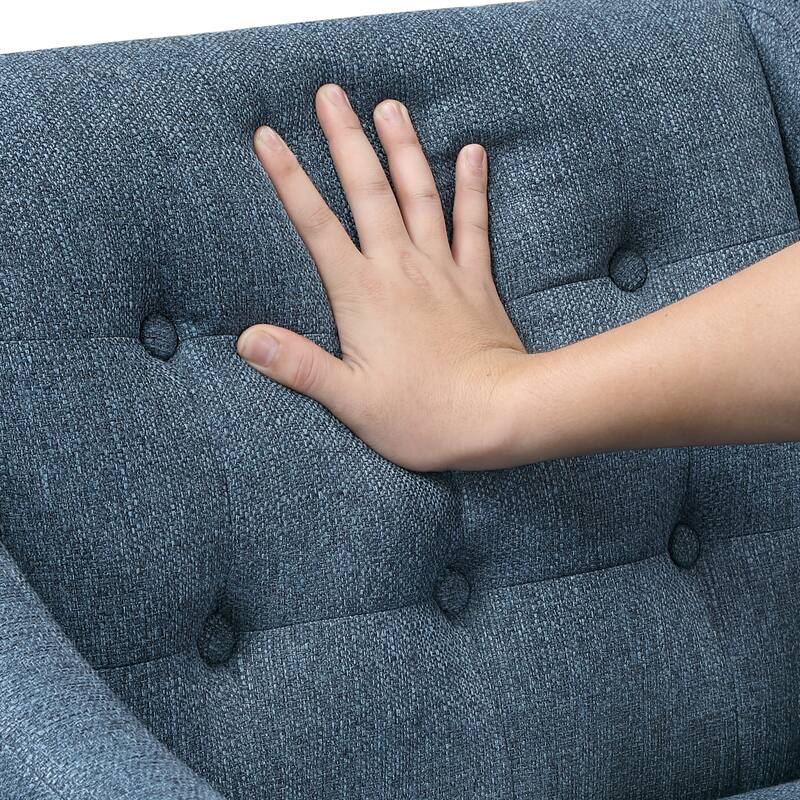 Laertes 26" Textured Fabric Accent Chair - Button-Tufted Chair Back