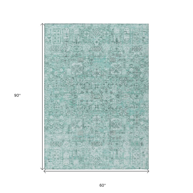 HomeRoots Floral Transitional Rectangle Outdoor Rug