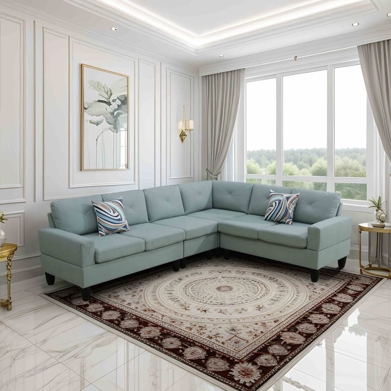 Contemporary 4-Piece L-Shaped Sectional Sofa Set