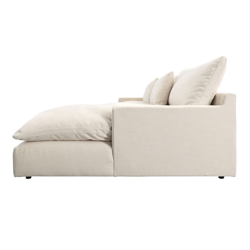Glendale Right-Facing Upholstered Chaise Sectional, Cream