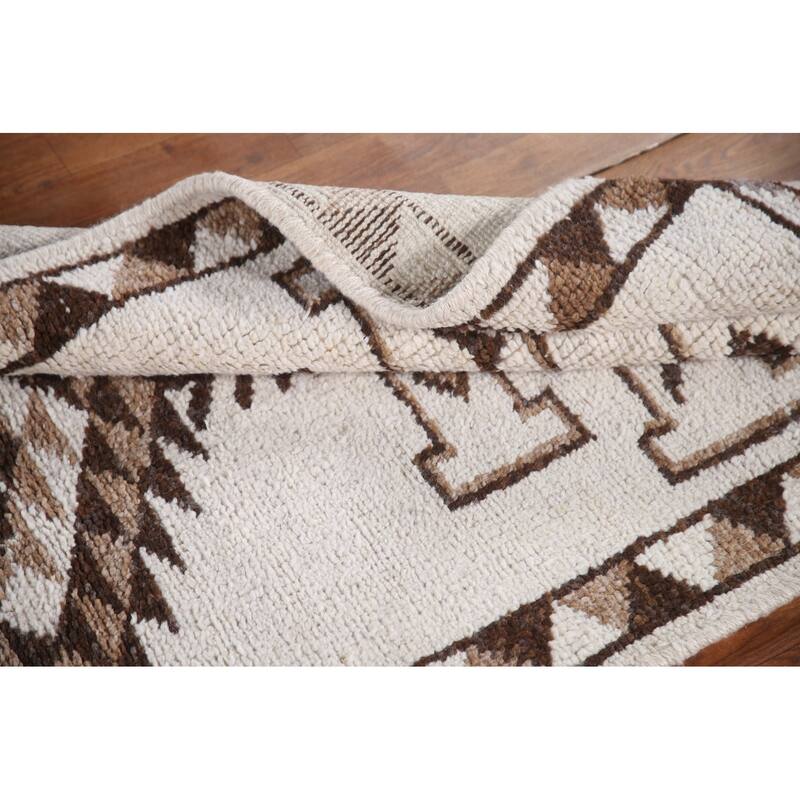 Beige Anatolian Turkish Runner Rug Handmade Tribal Wool Carpet - 2'11"x 12'7"