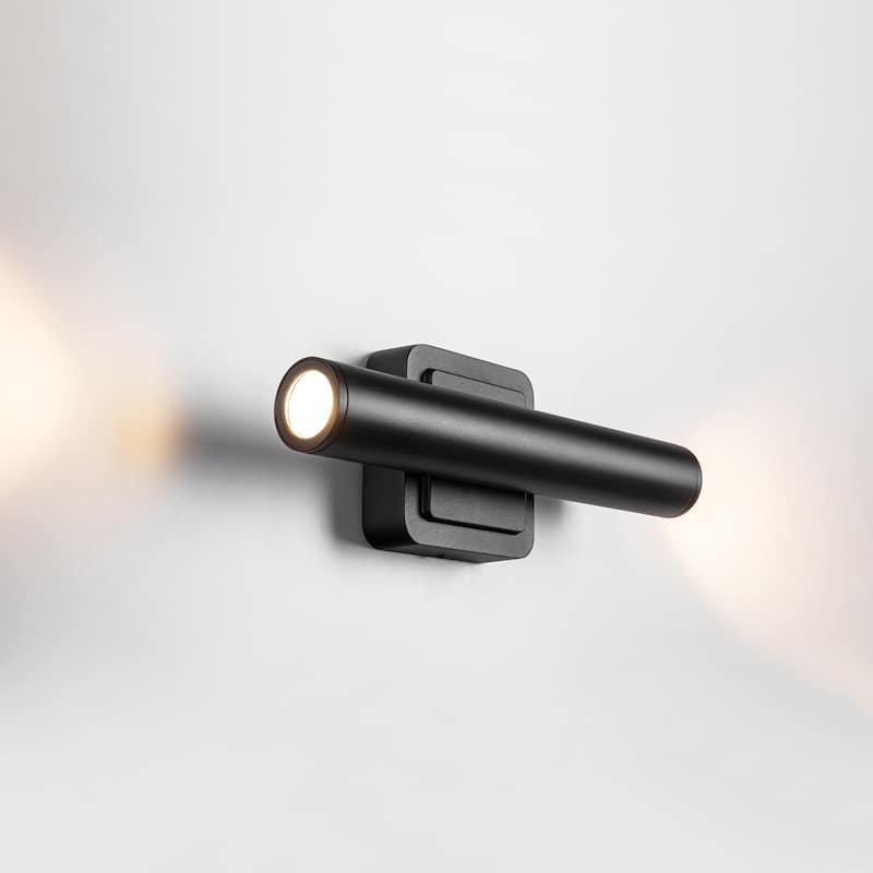 2-Light Modern Black Linear Waterproof IP54 Integrated LED Outdoor Wall Sconce Lights