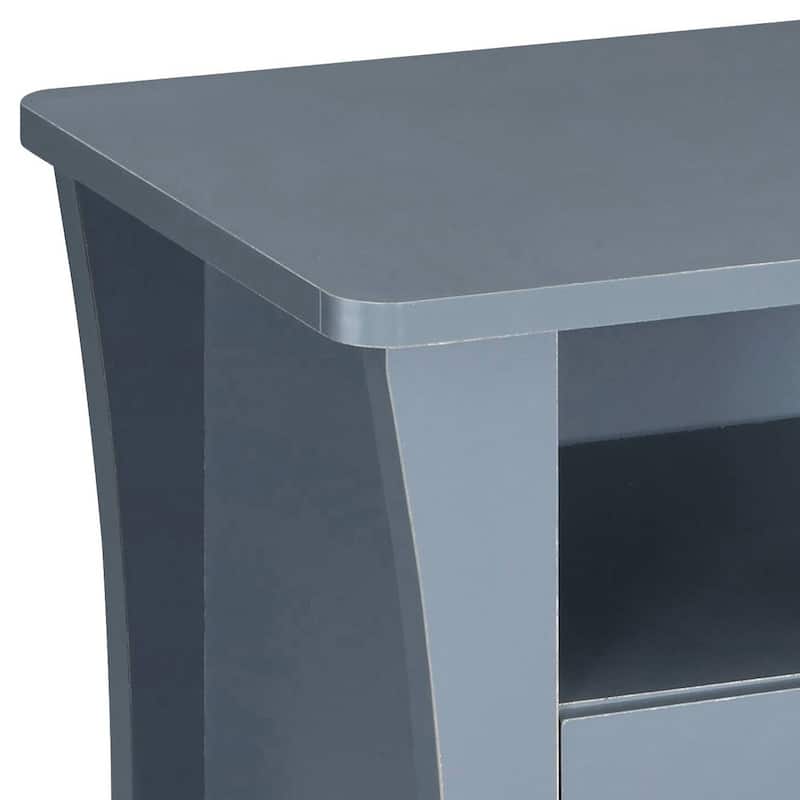 Rectangle Nightstand, Bedside Storage Cabinet with 2 Drawers, Sofa Side Table with Open Shelf, Decorative Table