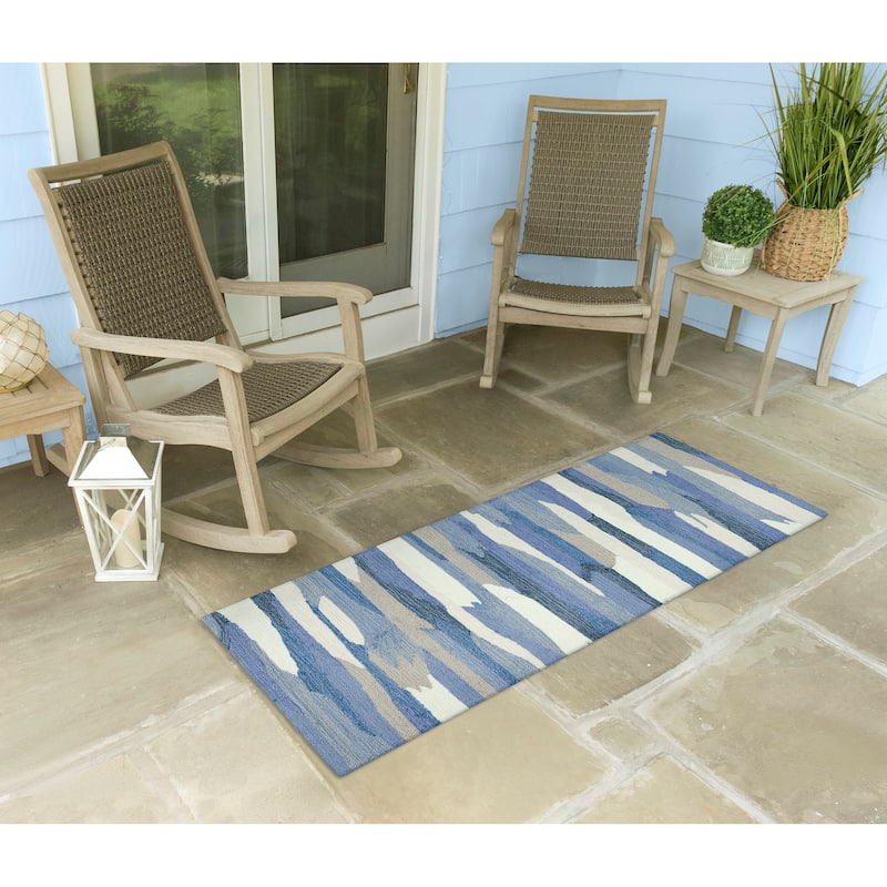 Liora Manne Capri Cloud Indoor/Outdoor Rug Aruba - 2' x 5' - Soft Blue