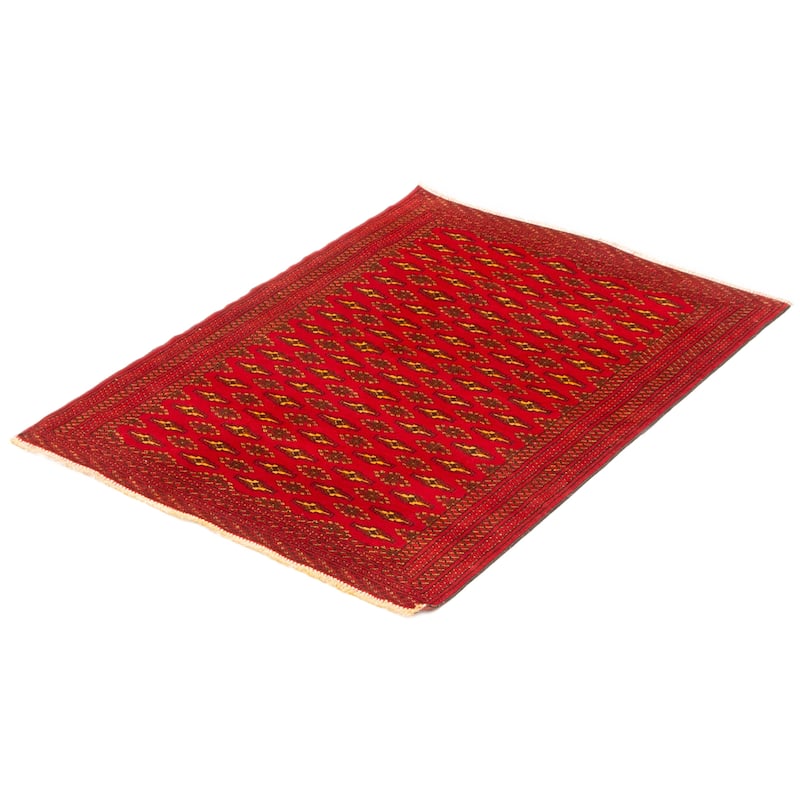 ECARPETGALLERY Hand-knotted Teimani Red Wool Rug - 3'4 x 4'7