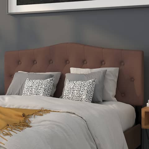Arched Button Tufted Upholstered Headboard