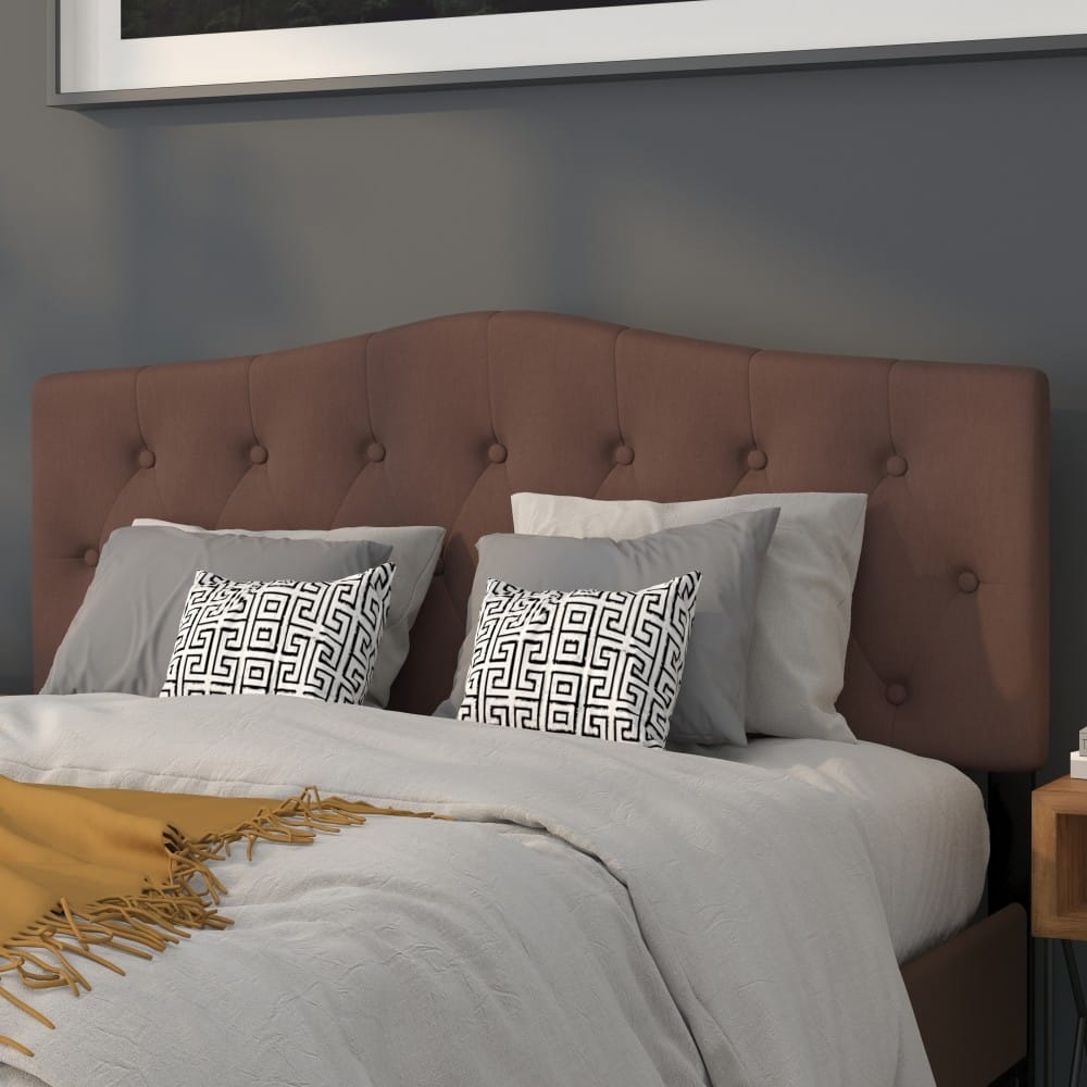 Arched Button Tufted Upholstered Headboard