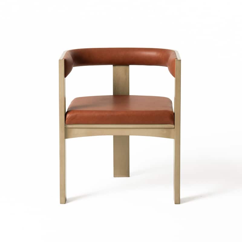 Nova Domus Oshana Modern Rust Leatherette & White Oak Dining Chair - Single
