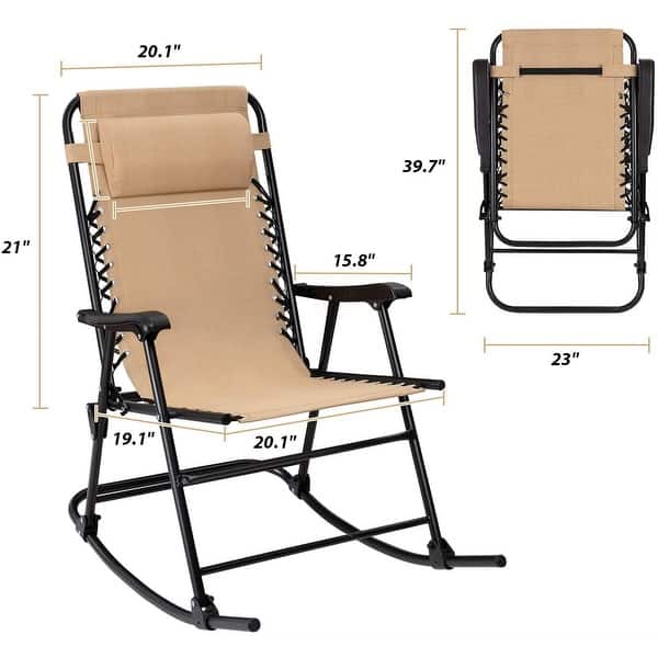 Homall Patio Rocking Chair Zero Gravity Chair Outdoor Folding Recliner