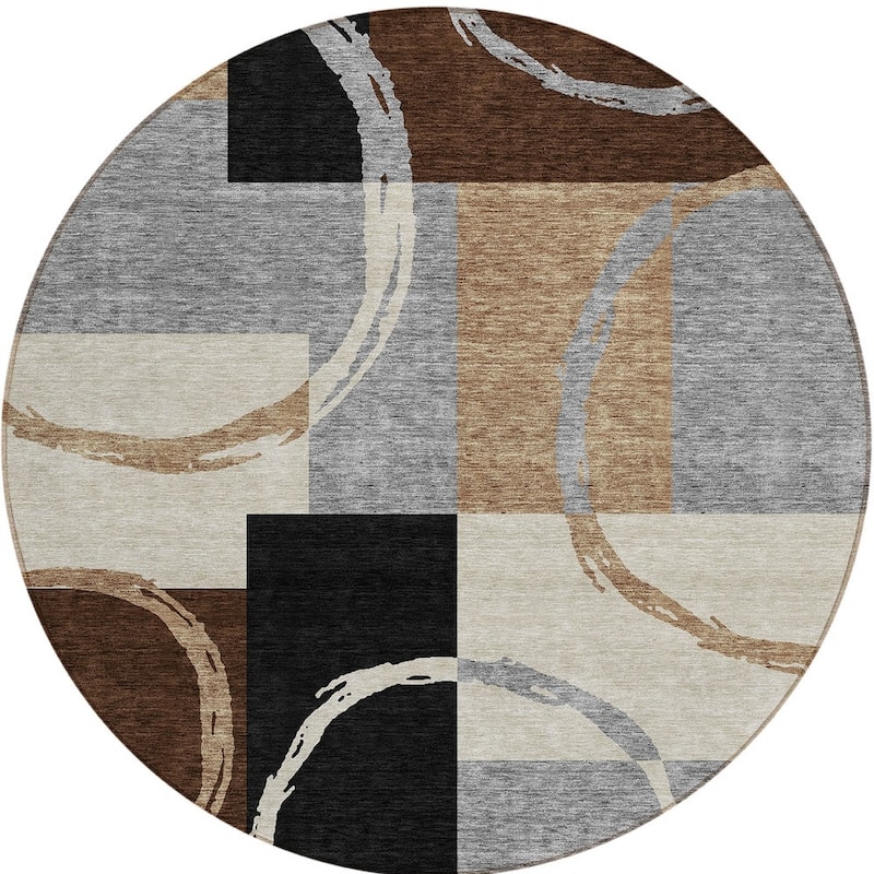 HomeRoots Geometric Modern Rectangle Outdoor Rug