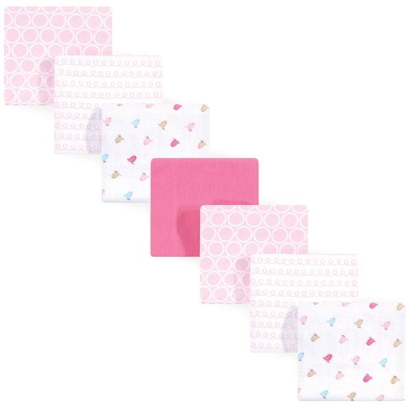 slide 1 of 1, Luvable Friends Baby Girl Cotton Flannel Receiving Blankets, Birdies 7-Pack, One Size - Birdies 7-Pack - One Size Birdies 7-Pack - One Size