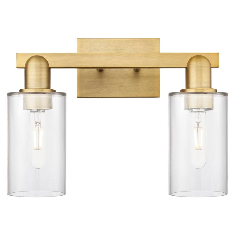 Innovations Lighting Endless Possibilities Arcadia - Clymer - 2 Light 15" Bath Vanity Light - Clear/Brushed Brass