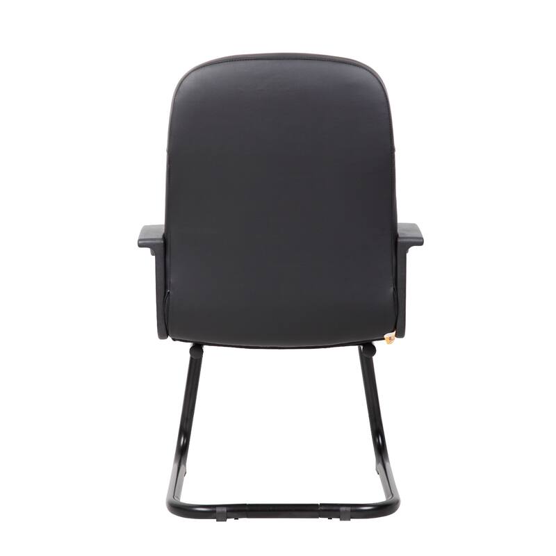 Luke Executive Armchair with Cantilever Frame, Black Faux Leather