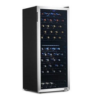 NewAir Freestanding 98 Bottle Dual Zone Compressor Wine Fridge with Low-Vibration Ultra-Quiet Inverter Compressor