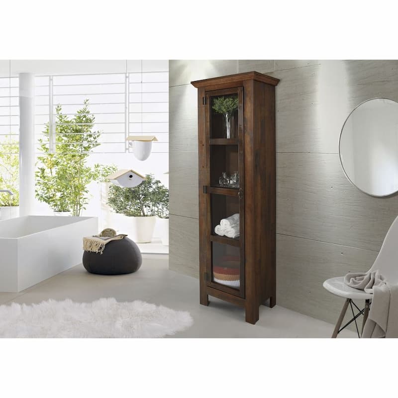 The Beach House Design Sunrise Narrow Cabinet Glass Door Compact Storage