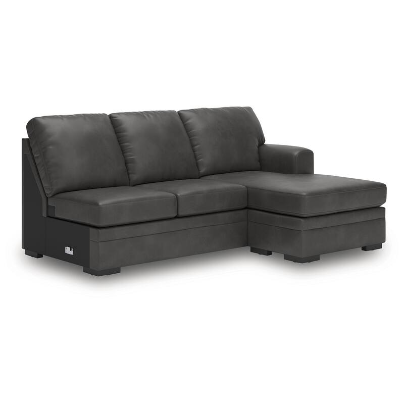 Signature Design by Ashley Dara Park Gray 2-Piece Sectional with Chaise - 124" W x 87" D x 40" H