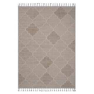 LOOM & LUXE Collection Cream/Trellis Indoor/Outdoor Area Rug