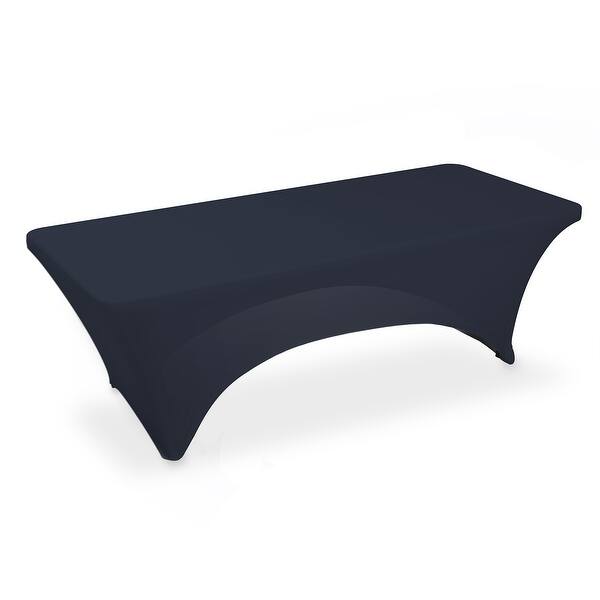Shop 8 Foot Spandex Tablecloth For Rectangular Table Navy Blue