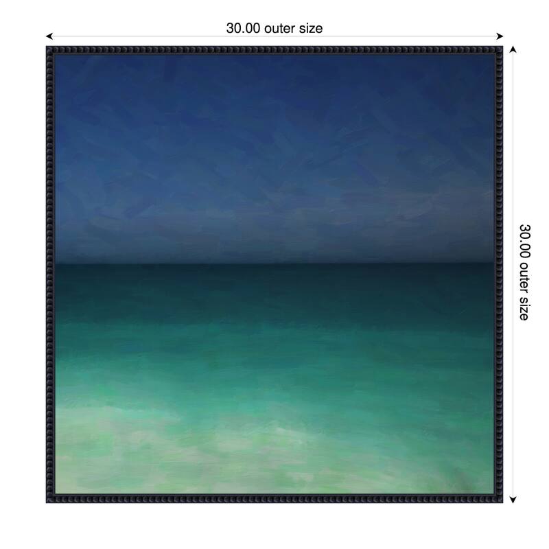 Tropical Ocean by Lynann Colligan Framed Canvas Wall Art Print - 30 x 30 in