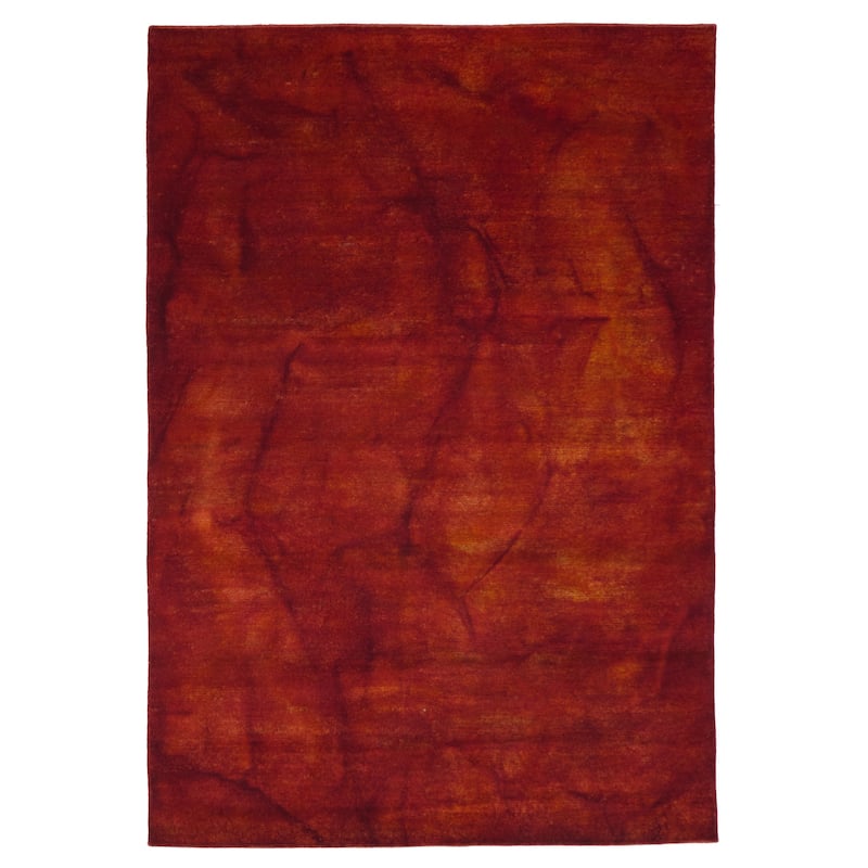 ECARPETGALLERY Hand-knotted Color Transition Red Wool Rug - 6'0 x 9'0