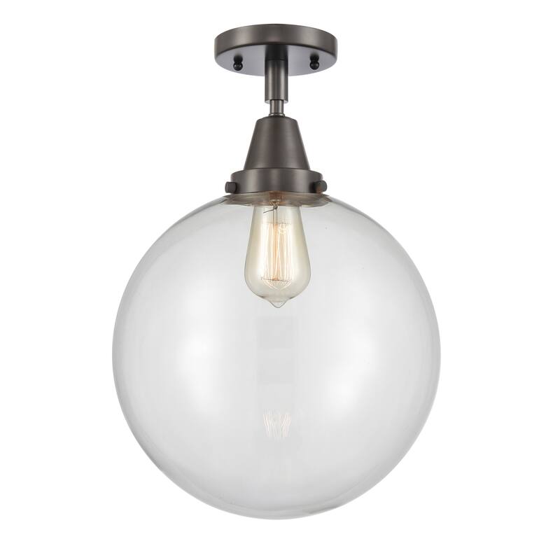 Innovations Lighting Caden Beacon - 1 Light 12" Flush Mount - Clear/Oil Rubbed Bronze