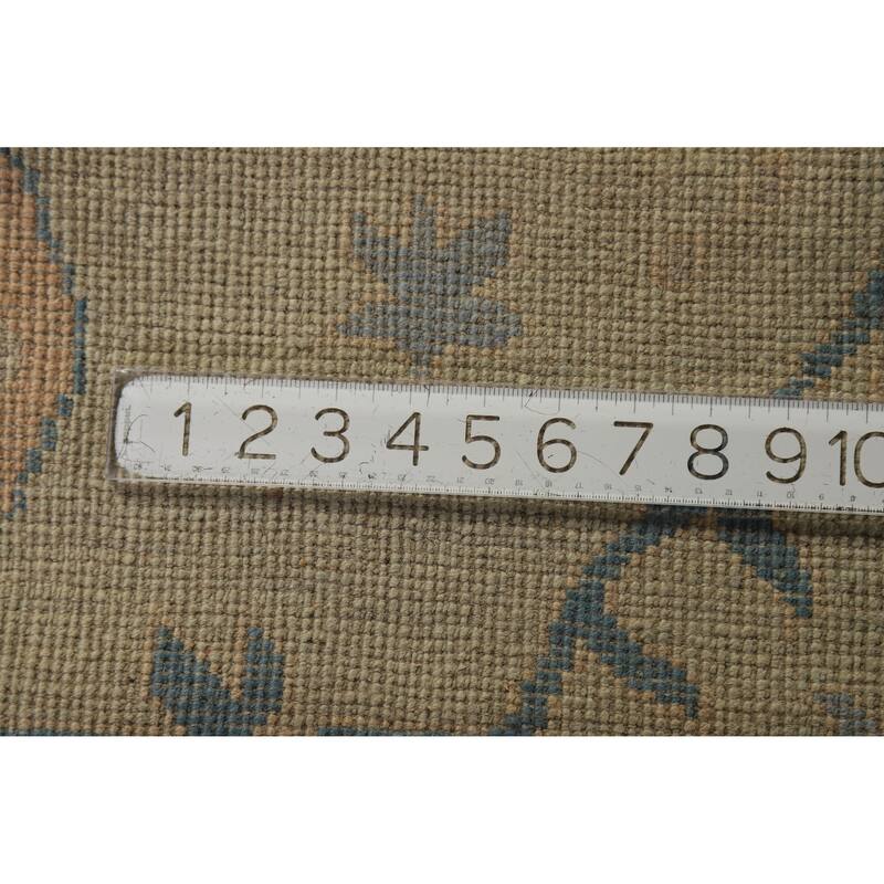 Hand Knotted Oriental 100% Wool Carpet Transitional All-Over Navy Blue & Blues Oushak Area Rug - 12' 0'' X 9' 5''
